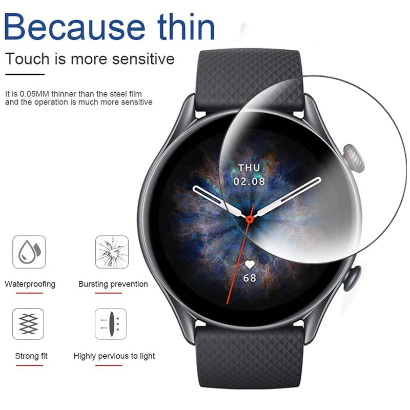 Hydraulic Film For Huami Amazfit GTR 3 / GTR 3 Pro Smart Watch High Transparency Scratch Proof Soft Screen Protector Accessories