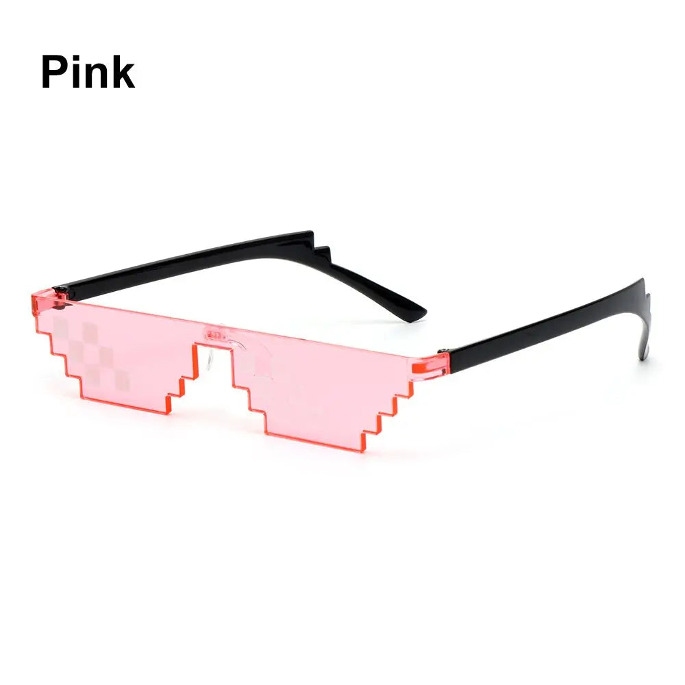 NEW Design Funny Mosaic Sunglasses Thug Life Sun Glasses Pixel Black Retro Gamer Robot Sunglasses Birthday Party Cosplay Favors