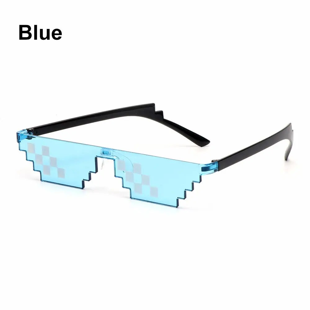 NEW Design Funny Mosaic Sunglasses Thug Life Sun Glasses Pixel Black Retro Gamer Robot Sunglasses Birthday Party Cosplay Favors