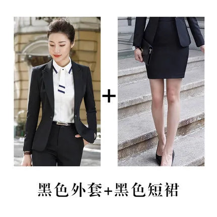 Business Lady Uniform Formal Pant Suits Female 2 Piece Office Set Women Trousers Blazer Suits Clothes Work Wear 2022 Autumn 4XL