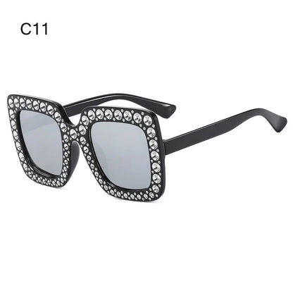 Luxury Children Fashion Sunglasses For Boys Girls Kids Sparkling Rhinestone Stylish Goggles Square Sun Glasses Decorative UV400