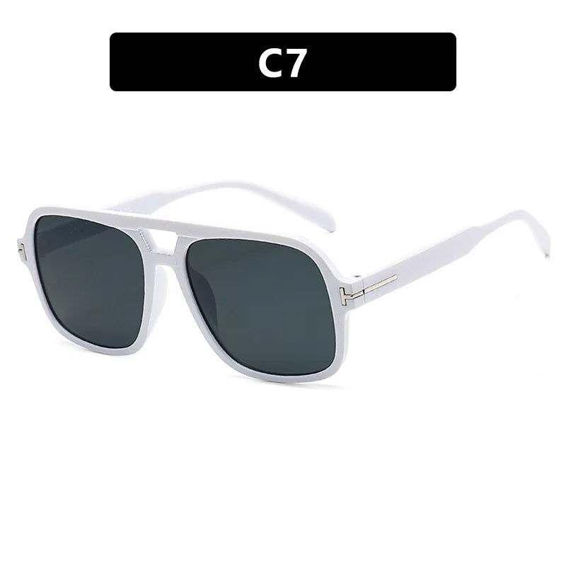 New Women Sunglasses High End Street Photography Modern Trendy T-Shaped Large Frame Pilot Sun Glasses Hip Hop Bouncy Sun Glasses