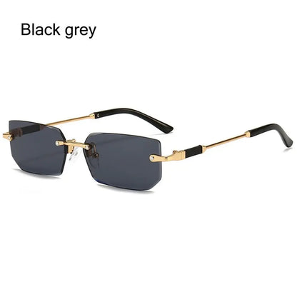 UV400 Rimless Rectangle Sunglasses Fashion Y2K Frameless Sun Glasses Shades for Women & Men