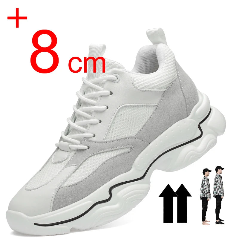 Men Casual Sneakers Elevator Shoes Fashion Breathable 10CM 8CM Height Increased Shoes For Man Hidden Heels Sport Lift Taller Men