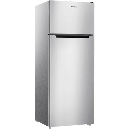 7.7 Cu.Ft Refrigerator with Freezer, Apartment Size Fridge with Top Freezer, 2 Doors,5 Settings Temperature Adjustable, Silver