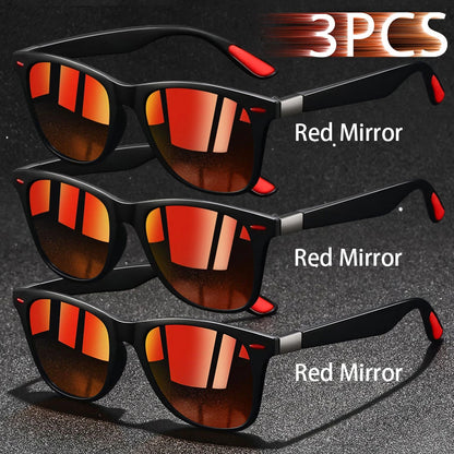 3 PCS Fashion Retro Metal Square Frame Sunglasses Men Ladies 's Luxury Brand Designer Sunglasses Anti-Glare Retro Eyewear UV400