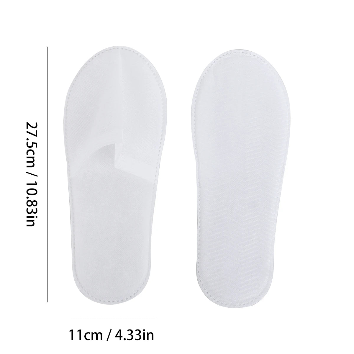 10pcs Disposable Slippers White Non Woven Travel Home Spa Slippers Women Men Business Hotel Unisex Closed-toe Slippers