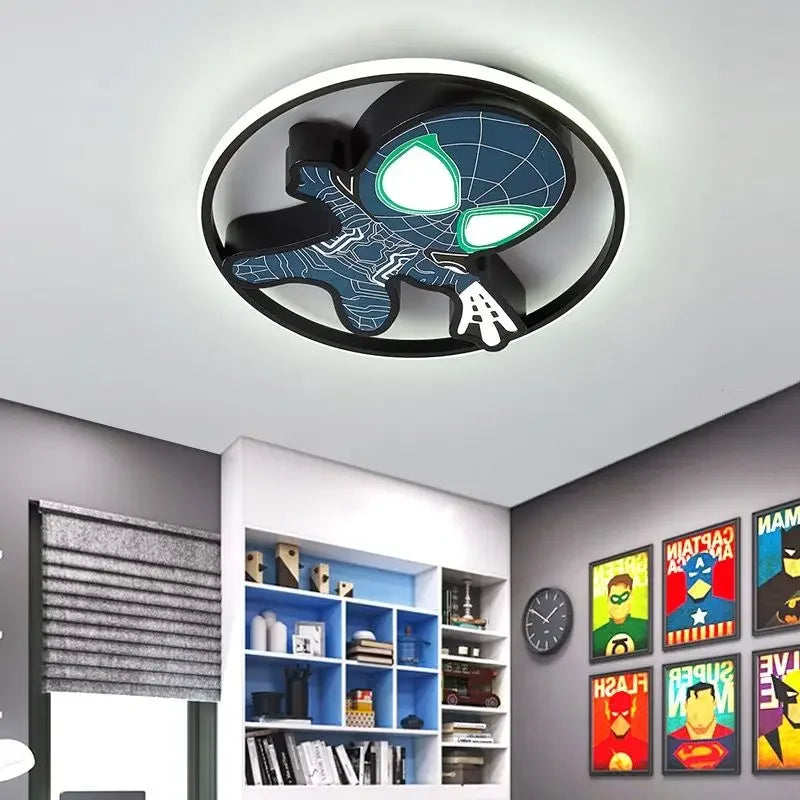 Marvel Spiderman New Multifunctional Personalized Creative Cartoon Smart Decorative Ceiling Lamp for Children's Boys' Bedroom