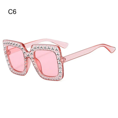 Luxury Children Fashion Sunglasses For Boys Girls Kids Sparkling Rhinestone Stylish Goggles Square Sun Glasses Decorative UV400