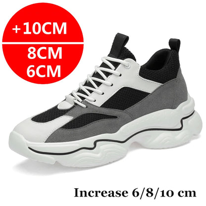 Men Casual Sneakers Elevator Shoes Fashion Breathable 10CM 8CM Height Increased Shoes For Man Hidden Heels Sport Lift Taller Men