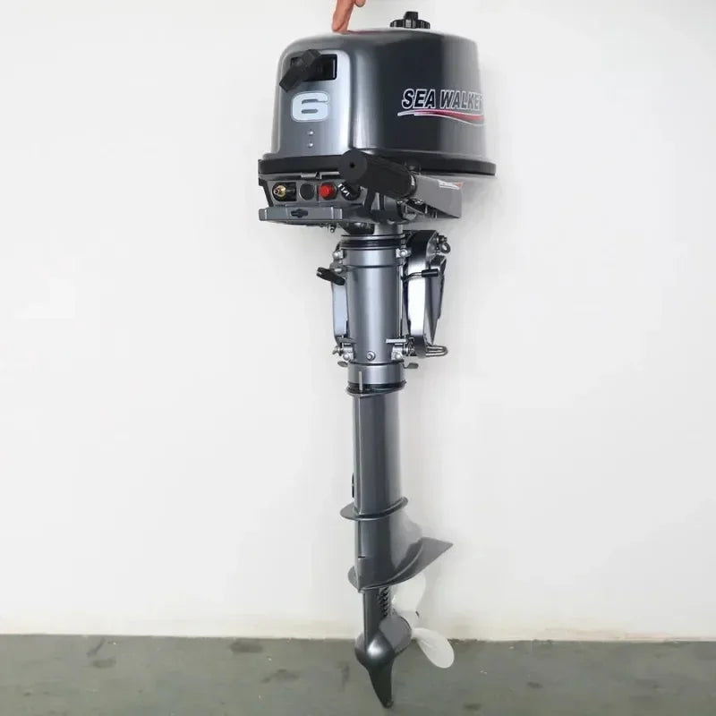 103cc 6HP Outboard Motor 2 Stroke Water CoolingGasoline Boat Engine Water Cooling Tiller Control CDI 3-Blade