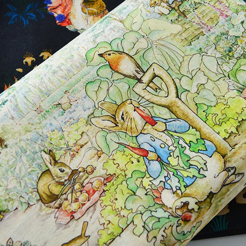 Rabbit Printed Fabric Cotton for Sewing Children Clothes DIY Handmade by Half Meter