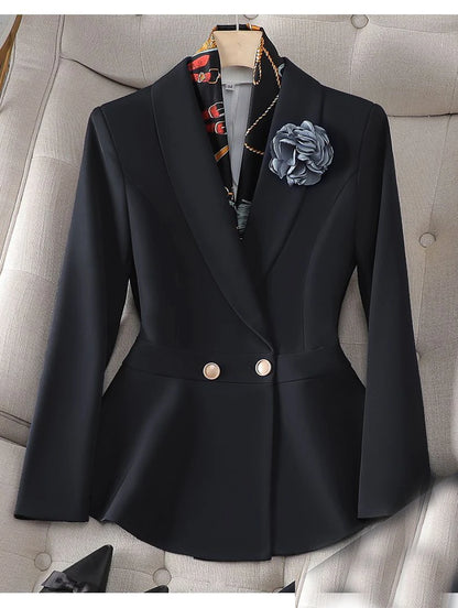 Autumn New Waist Slimming Jacket Blazer Pencil Pants Two-piece Set Elegant Women's Office Suit Set Outfits