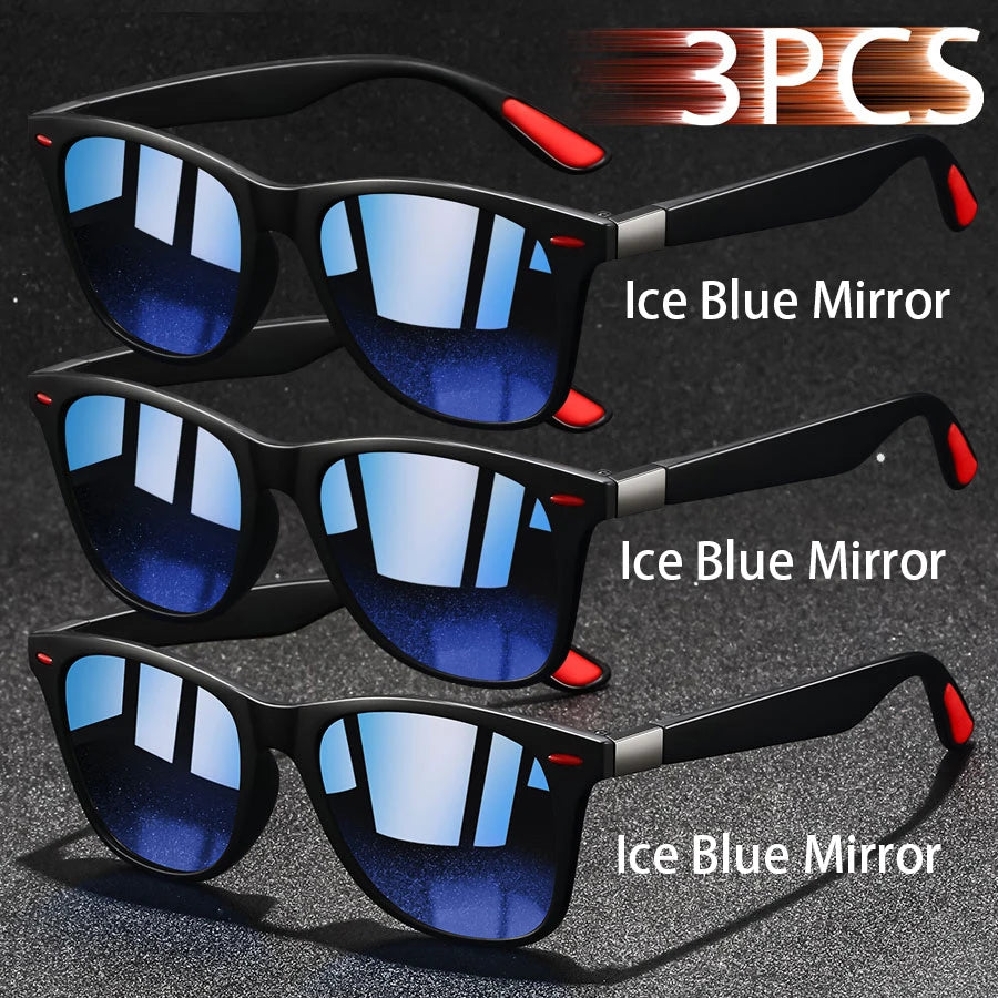 3 PCS Fashion Retro Metal Square Frame Sunglasses Men Ladies 's Luxury Brand Designer Sunglasses Anti-Glare Retro Eyewear UV400