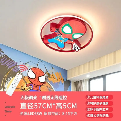 Marvel Spiderman New Multifunctional Personalized Creative Cartoon Smart Decorative Ceiling Lamp for Children's Boys' Bedroom