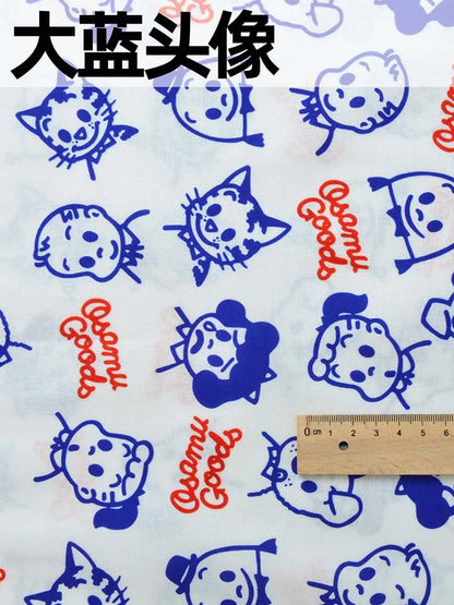 Children Cartoon Printed Cotton Japanese Style Cute for Sewing Skirt Clothes Clothing by Half Meter