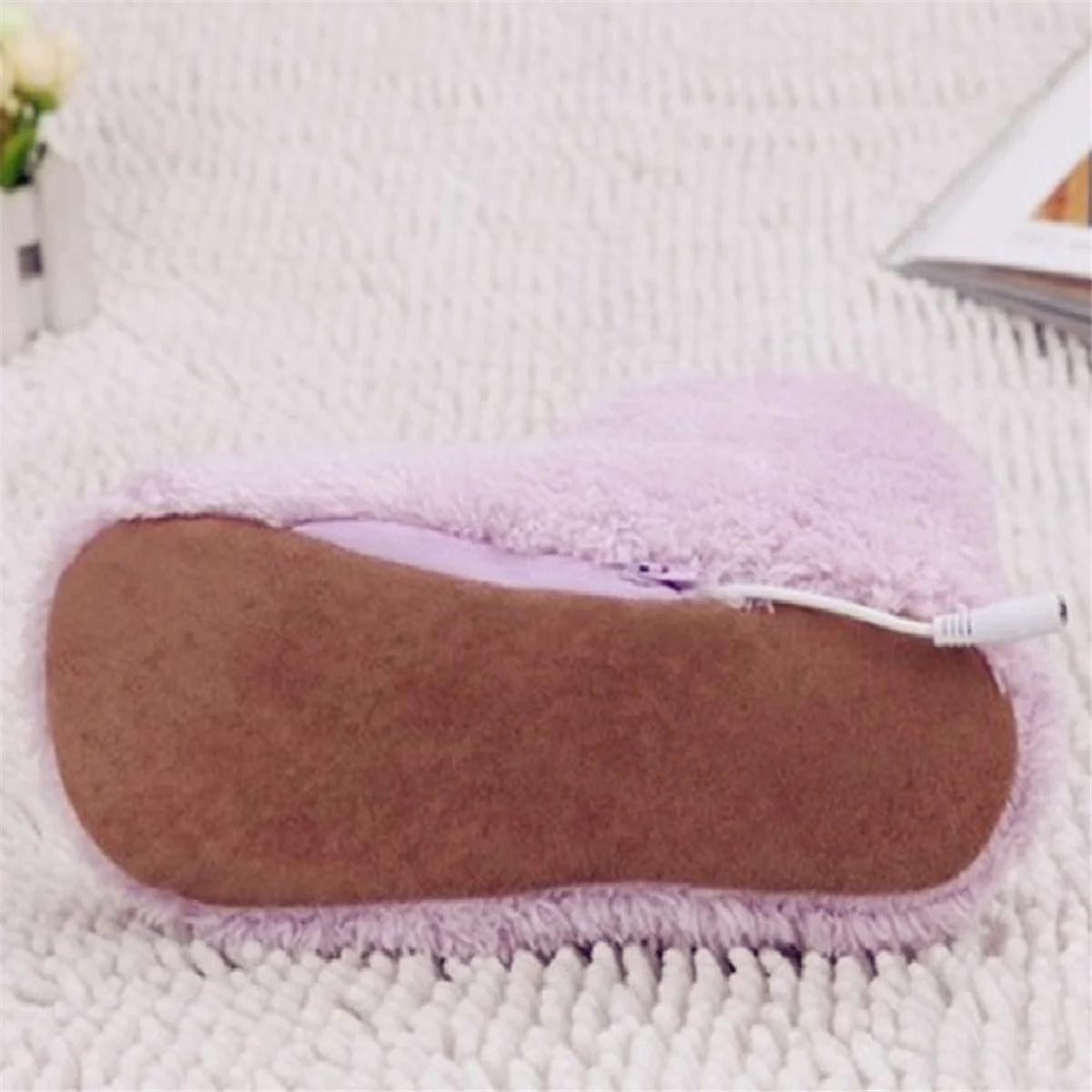 USB Charging Warmer Foot Shoe Plush Warm Electric Slipper Feet Heated Washable Hearting Shoes Feet Shoe Fits Sizes 35-39