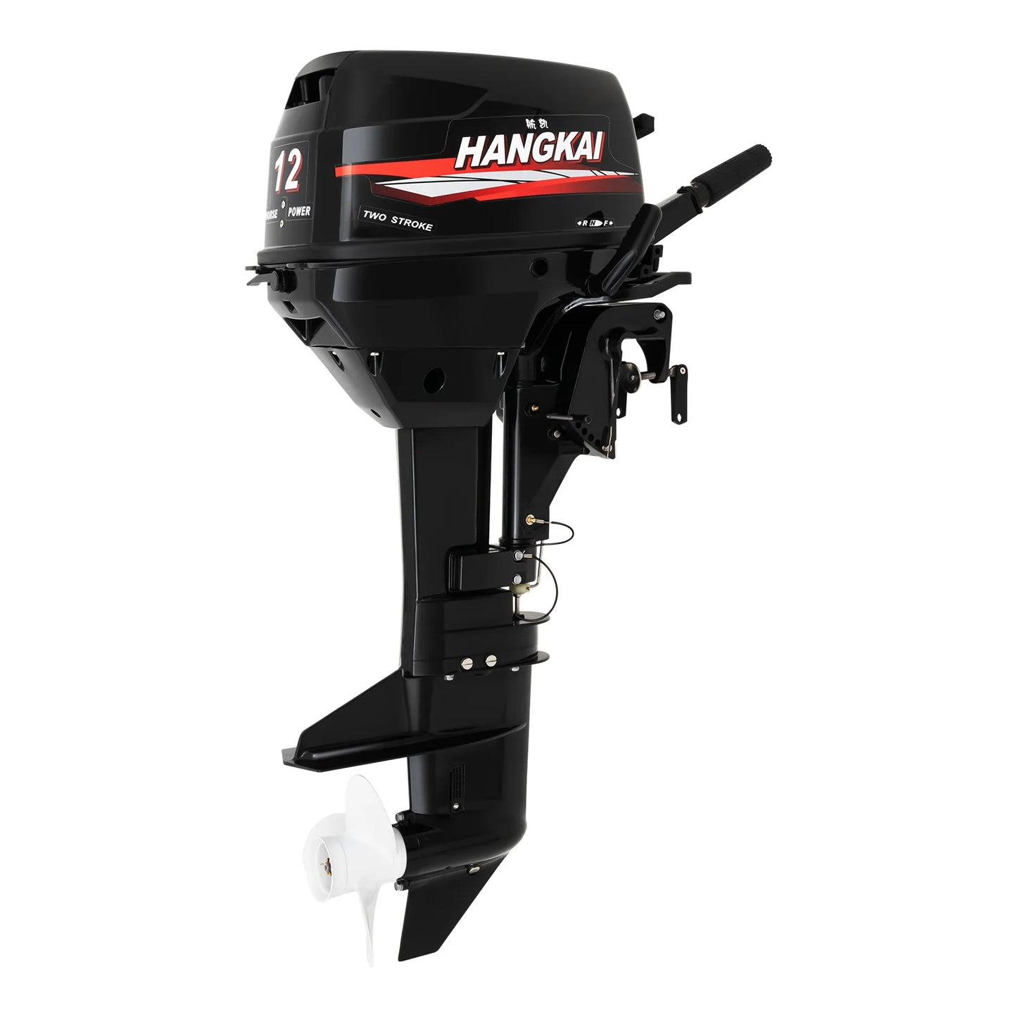 12HP 2 Stroke Outboard Motor Marine Fishing Boat Engine 169CC Water Cooling CDI System Short Shaft 8-30km/h 4500-5500RPM