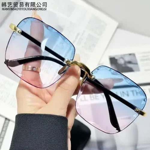 2024 New Fashion Frameless Cut Edge Sunglasses New Summer Sun Visors Square Sunglasses for Woman Lenses UV400 Women Sunglasses