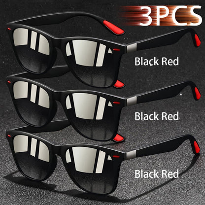 3 PCS Fashion Retro Metal Square Frame Sunglasses Men Ladies 's Luxury Brand Designer Sunglasses Anti-Glare Retro Eyewear UV400