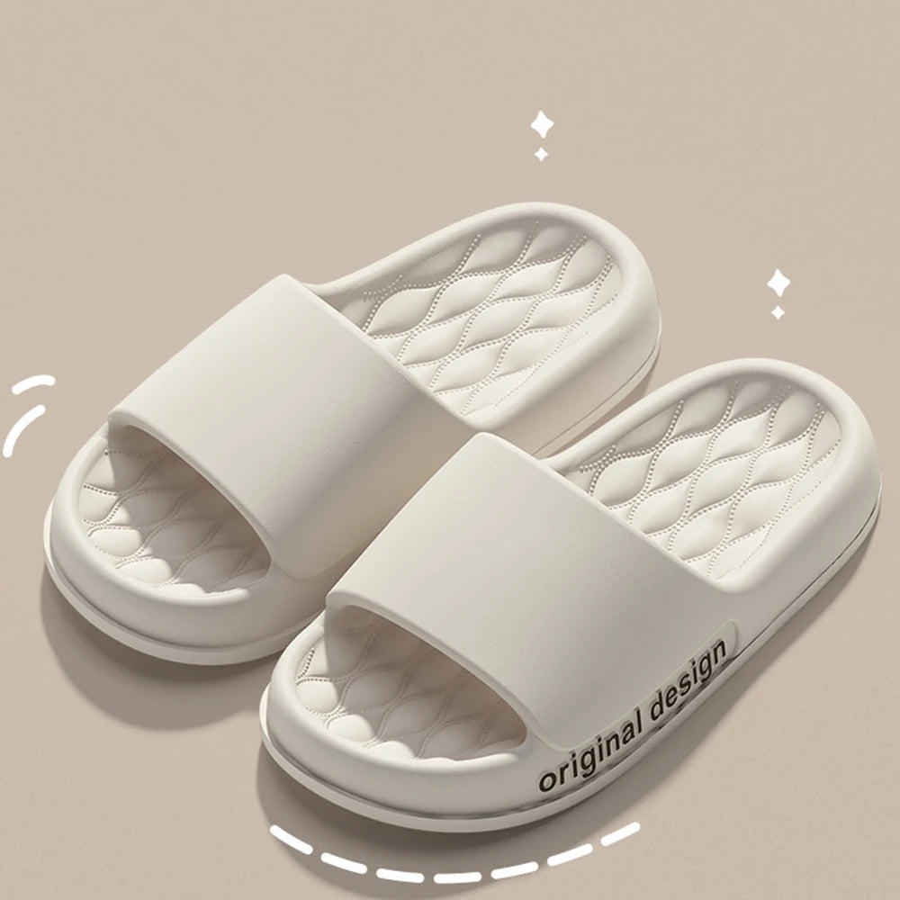 Smile Pop Men Slippers House Shower Bathroom Shoes EVA Beach Slides Fashion Soft Cloud Slippers 2024 Summer Men Antiskid Sandals