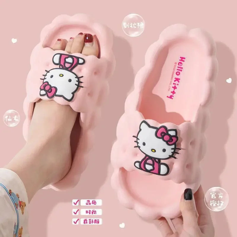 Sanrio Hello Kitty Slippers Kuromi Cinnamoroll Indoor Slippers Comzy Anti-slip Cute House Flat Slipper Couple Slippers Gifts