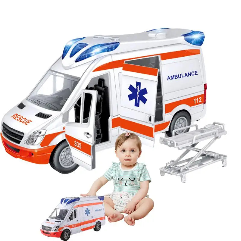 Ambulance Musical Toy Rescue Vehicle Toys City Rescue Vehicle With Lights And Sound  Car Toy Model Toy For Kids Childrens Gifts