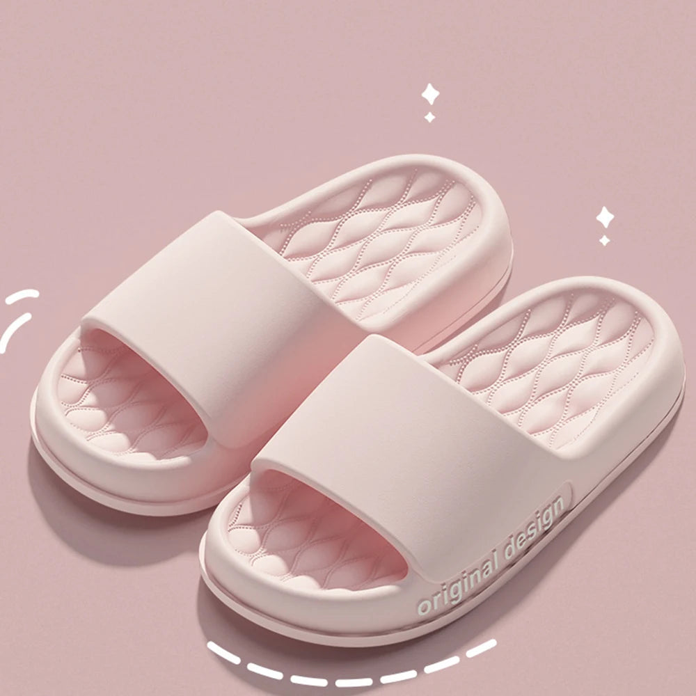 Smile Pop Men Slippers House Shower Bathroom Shoes EVA Beach Slides Fashion Soft Cloud Slippers 2024 Summer Men Antiskid Sandals