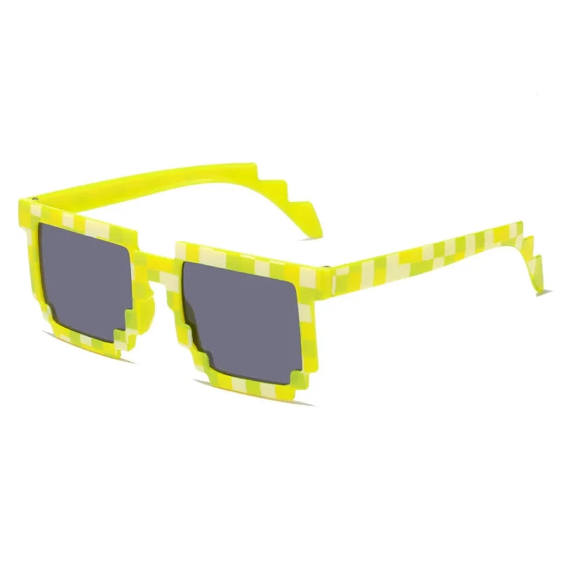 New fashion Sun Glasses Hot Sale Sunglasses Creeper Glasses Novelty Mosaic Funny Goggles Boys Girls Pixel Eyewear