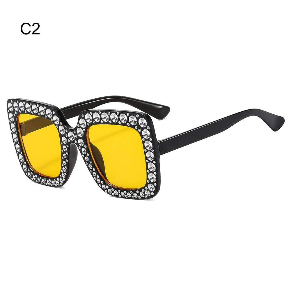 Luxury Children Fashion Sunglasses For Boys Girls Kids Sparkling Rhinestone Stylish Goggles Square Sun Glasses Decorative UV400