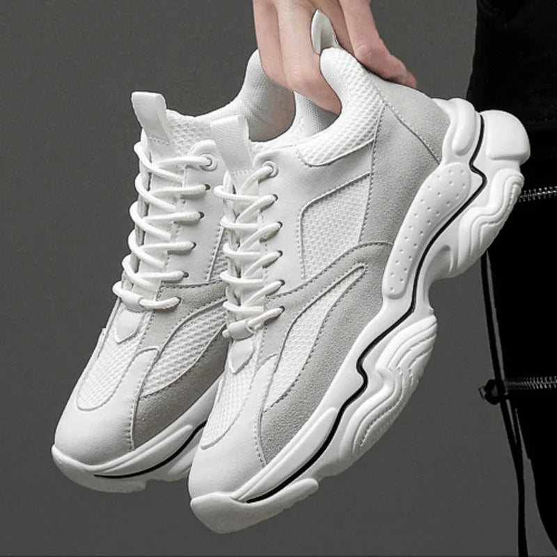 Men Casual Sneakers Elevator Shoes Fashion Breathable 10CM 8CM Height Increased Shoes For Man Hidden Heels Sport Lift Taller Men