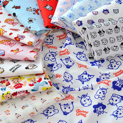 Children Cartoon Printed Cotton Japanese Style Cute for Sewing Skirt Clothes Clothing by Half Meter