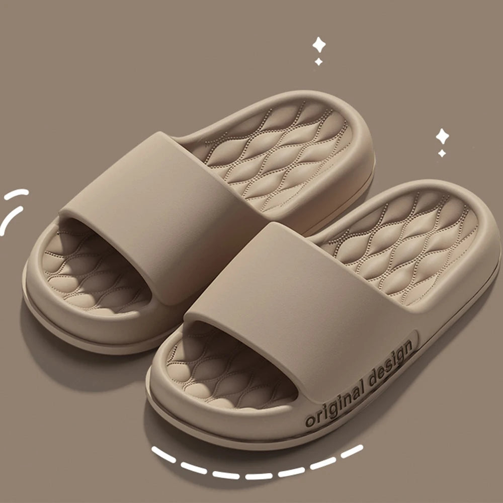 Smile Pop Men Slippers House Shower Bathroom Shoes EVA Beach Slides Fashion Soft Cloud Slippers 2024 Summer Men Antiskid Sandals