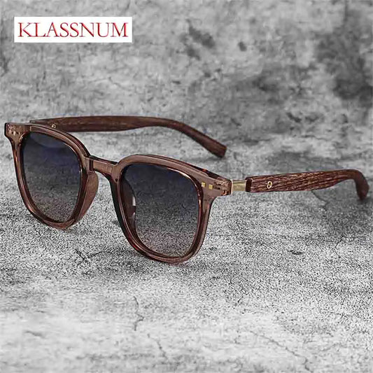 New Men Vintage Wooden Frame Sunglasses Classic Brand Sun Glasses Coating Lens Men Polarized UV Protection Driving Eyewear 2024