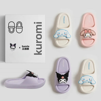 Sanrios Bathroom Non-slip Sandals Cartoon Kuromi Anime EVA  Slipper Home Shoe Festival Gift for Girl