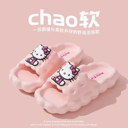 Sanrio Hello Kitty Slippers Kuromi Cinnamoroll Indoor Slippers Comzy Anti-slip Cute House Flat Slipper Couple Slippers Gifts