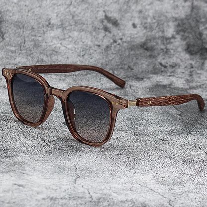 New Men Vintage Wooden Frame Sunglasses Classic Brand Sun Glasses Coating Lens Men Polarized UV Protection Driving Eyewear 2024