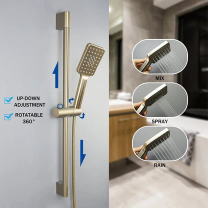 Adjustable Shower Bar Lifting Rod Extendable Wall Mount Shower Horizontal Bar Column Black White Chrome Bathroom Riser Slide