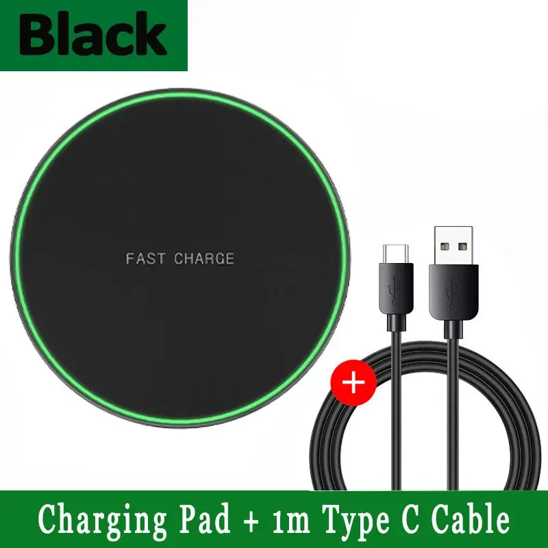 Fast Wireless Charger Pad For iPhone 14 13 12 11 Pro XS Max Samsung Smart Watch Phone Charging Pad For Xiaomi Huawei Phone