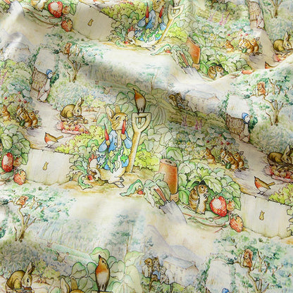 Rabbit Printed Fabric Cotton for Sewing Children Clothes DIY Handmade by Half Meter