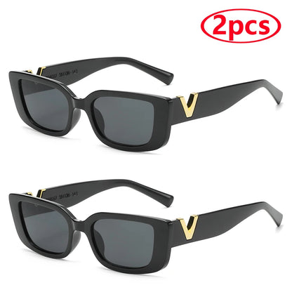 Fashion Rectangle Sunglasses Women Luxury Brand Vintage Small Frame Sun Glasses Ladies Classic Black Square Eyeglasses Oculos