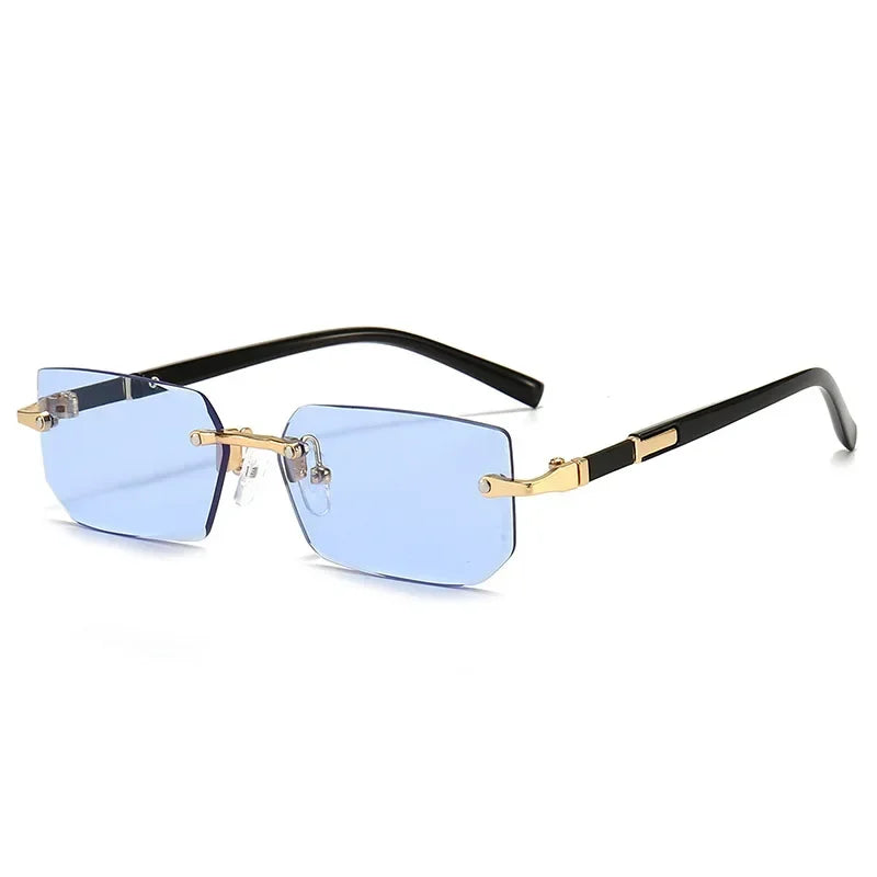 High Definition Sunglasses for Men Ladies Blue Light Blocking Eye Protection Eyewear Rimless Square Frame Eyeglasses Goggle