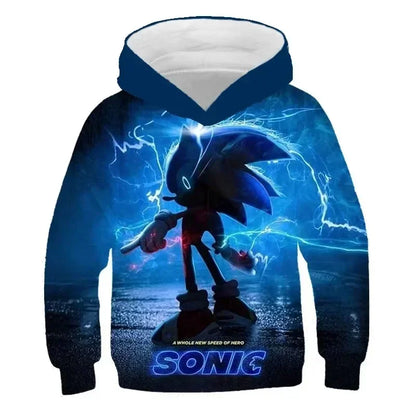 2024 Children's Clothes Sonic 3D Hoodie for Kids Boys and Girls Cartoon Printing Sweatshirt Long Sleeve Spring Autumn Animation