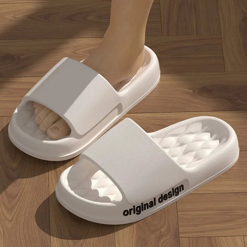 Smile Pop Men Slippers House Shower Bathroom Shoes EVA Beach Slides Fashion Soft Cloud Slippers 2024 Summer Men Antiskid Sandals