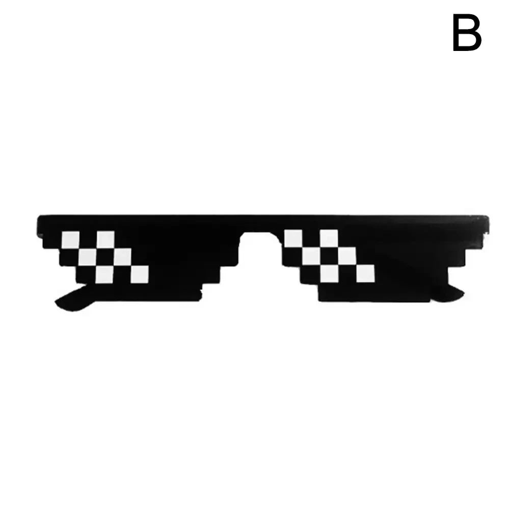 Mosaic Sunglasses For Mens Womens Pixel Black Retro Gamer Robot Sunglasses Cool Party Vintage Shades Eyewear