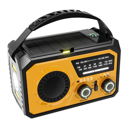 16000mAh AM/FM/WB NOAA Weather Radio Solar Hand Crank Radio LED Flashlight Reading Lamp Bluetooth5.3 Speaker Emergency Radio