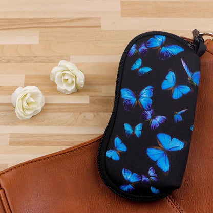 Marble Butterfly Pattern Glasses Soft Cloth Bag Sunglasses Bags Glasses Box Bag Women Zipper Fabric Eyeglasses Case Eyewear Case