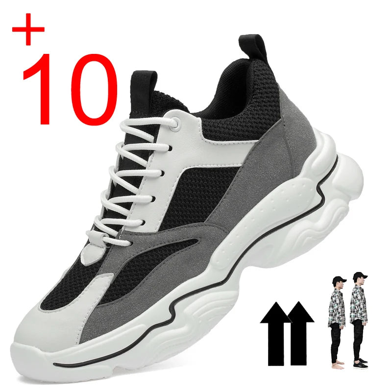 Men Casual Sneakers Elevator Shoes Fashion Breathable 10CM 8CM Height Increased Shoes For Man Hidden Heels Sport Lift Taller Men