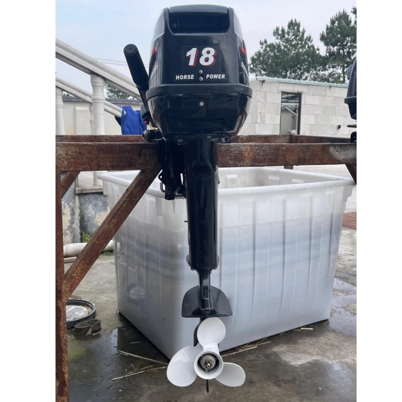 Hangkai 2-Stroke Boat Engine, Short Shaft,18HP Outboard Motors, Water Cooled Gasoline Motor with Accessories, Good Quality