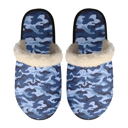 Unisex Indoor Home Pink Camouflage Plush Cotton Slippers Comfortable Keep Warm Flannel Upper EVA Soles With Anti-Slip Design